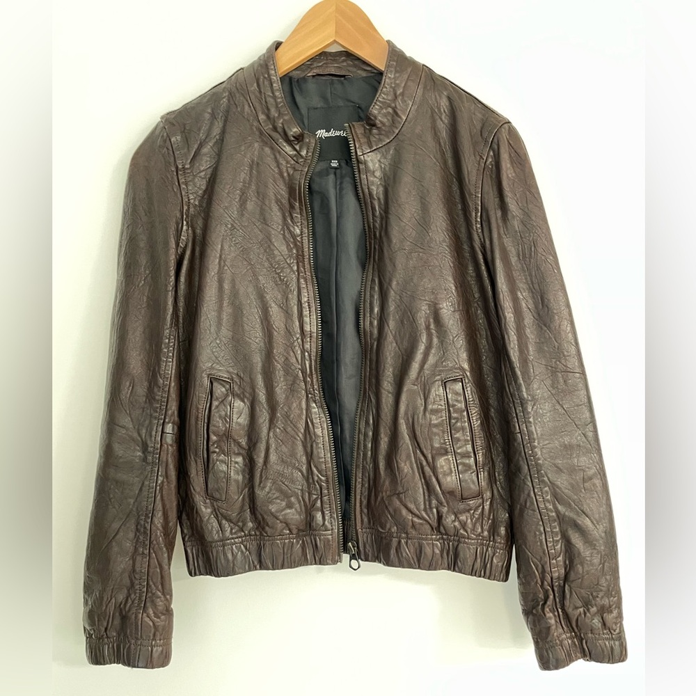Madewell Brown Bomber Leather Jacket